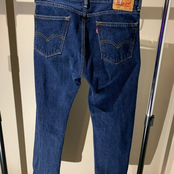 Levi's Men's Straight Jeans - Dark Blue - Picture 3 of 8